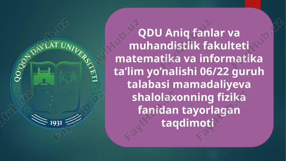 oʻtkazgichlar va yarim oʻtkazgichlar — PPTX