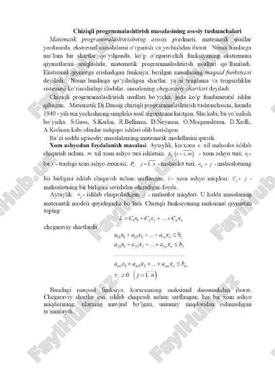 matematik programmalashtirish tushunchalari — PDF