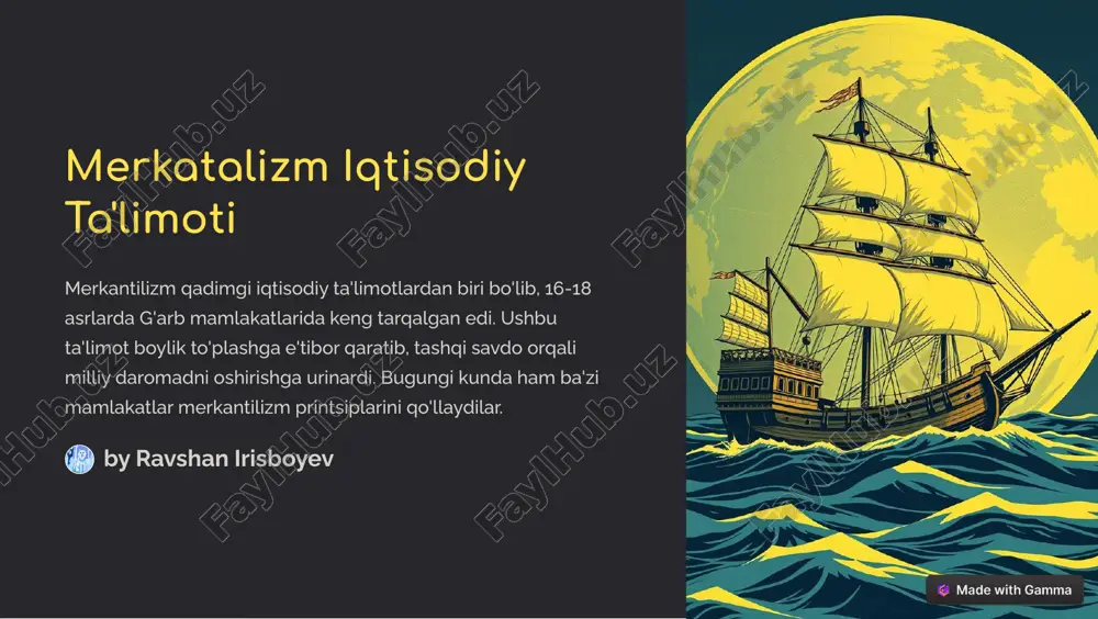 merkatalizm iqtisodiy ta'limoti — PDF