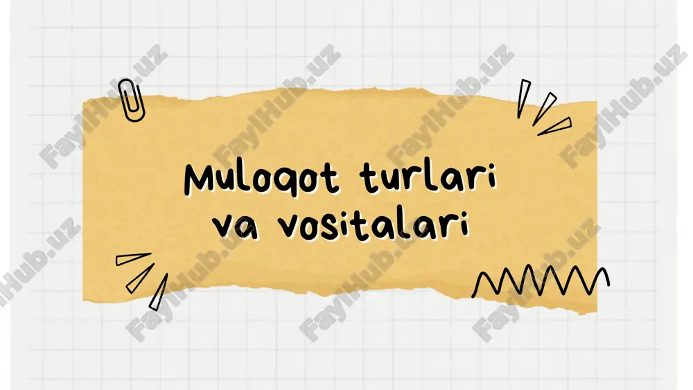 muloqot turlari va vositalari — PDF