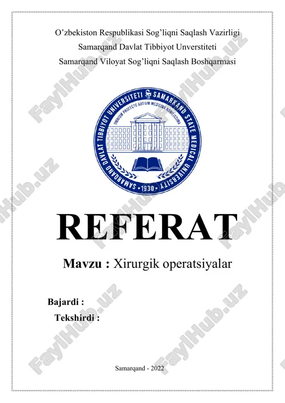 xirurgik operatsiyalar — PDF