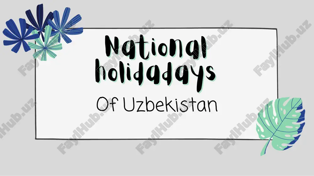 national holidays — PDF