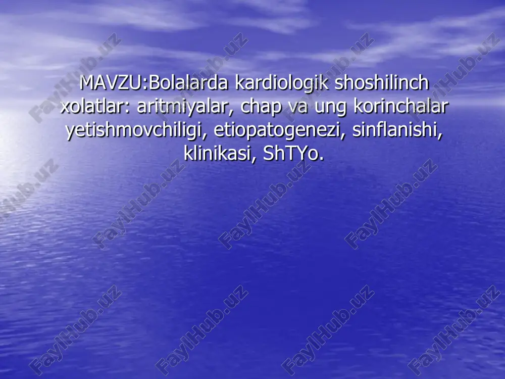bolalarda kardiologik shoshilinch xolatlar — PDF