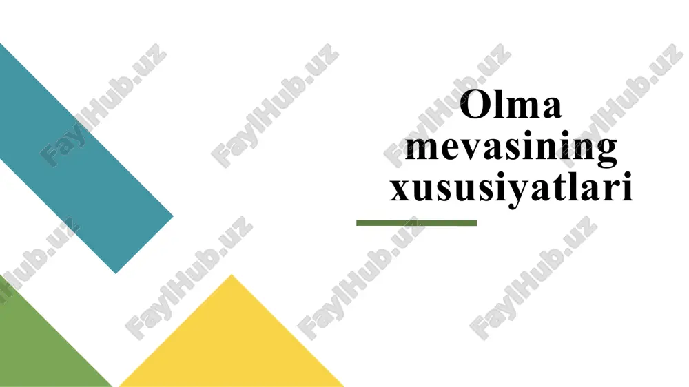 olmamevasining xususiyatlari — PPTX