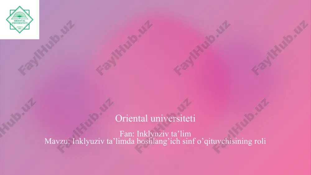 inklyuziv ta’lim — PPTX