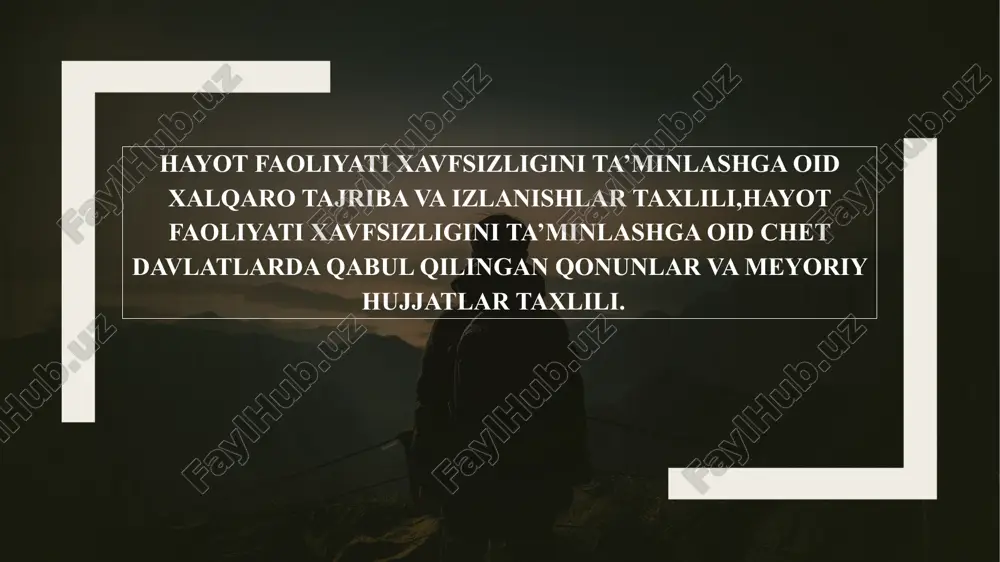 hayot faoliyati xavfsizligi — PPTX
