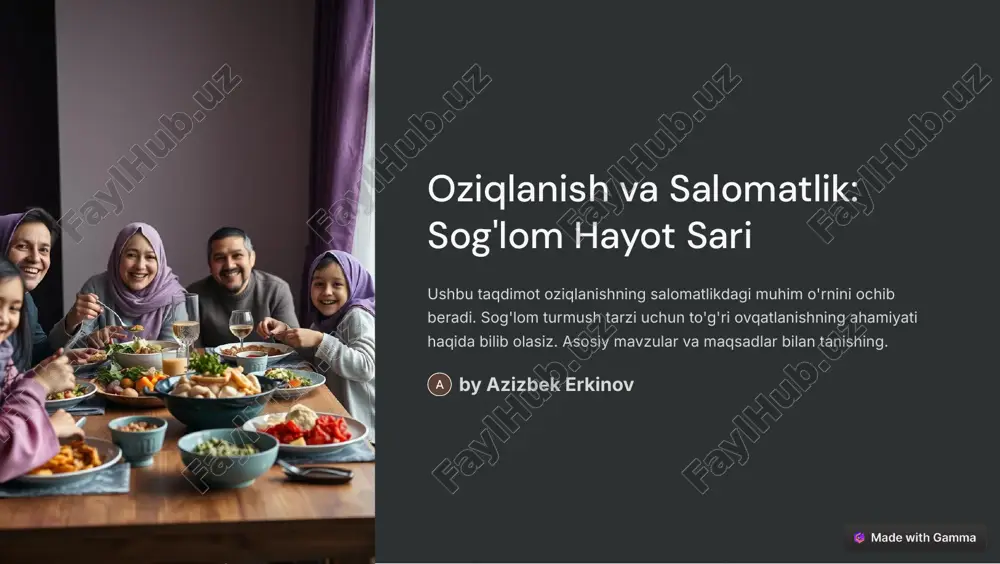 oziqlanish va salomatlik — PDF