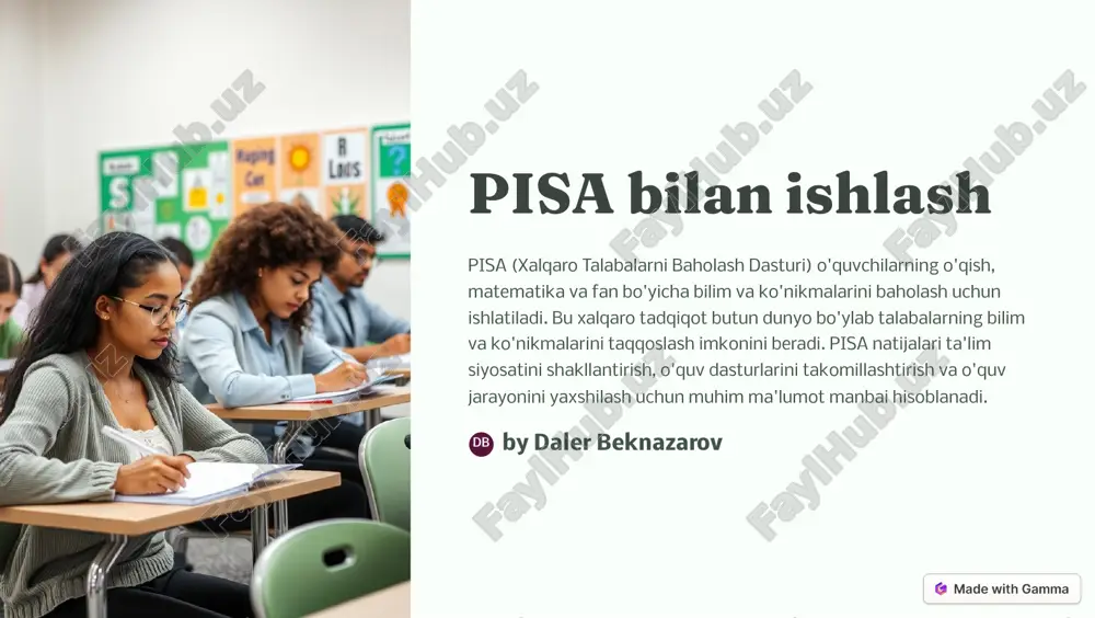pisa (xalqaro talabalarni baholash dasturi) — PDF