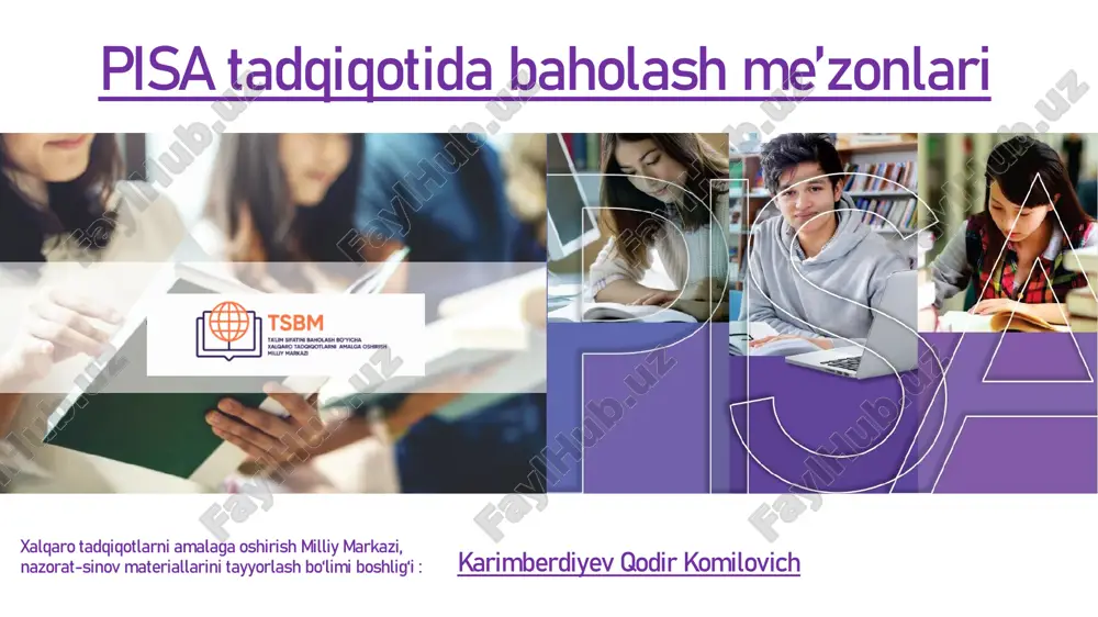 pisa tadqiqotida baholash me’zonlari — PDF