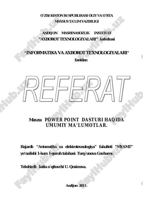 power point dasturi haqida — PDF