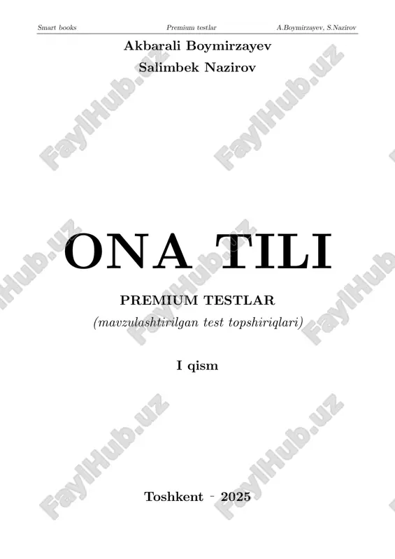 ona tili: premium testlar — PDF