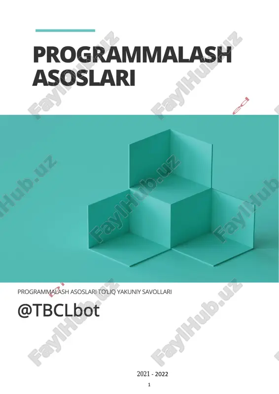 programmalash asoslari — PDF