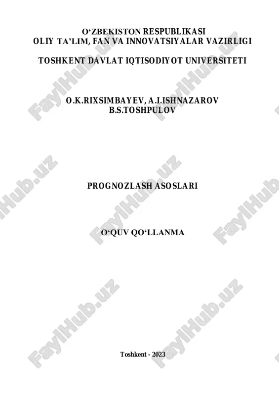 prognozlash asoslari — PDF