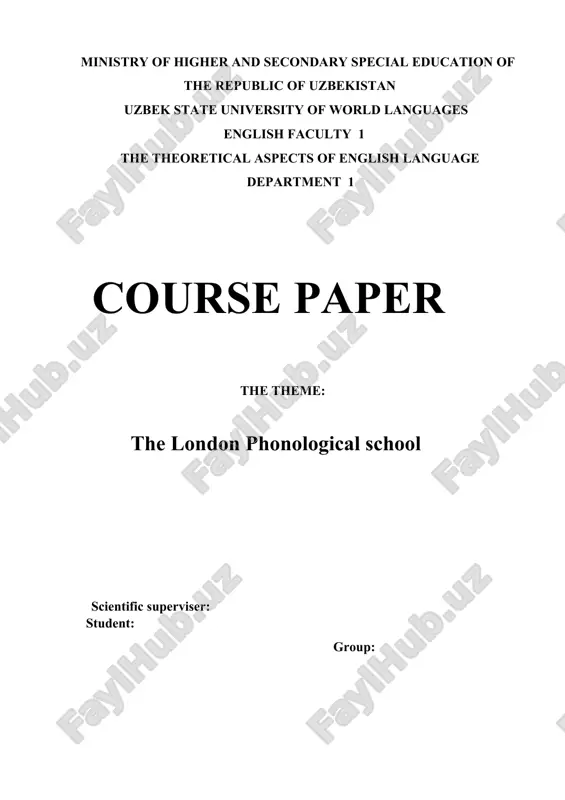 the london phonological school course paper — DOCX