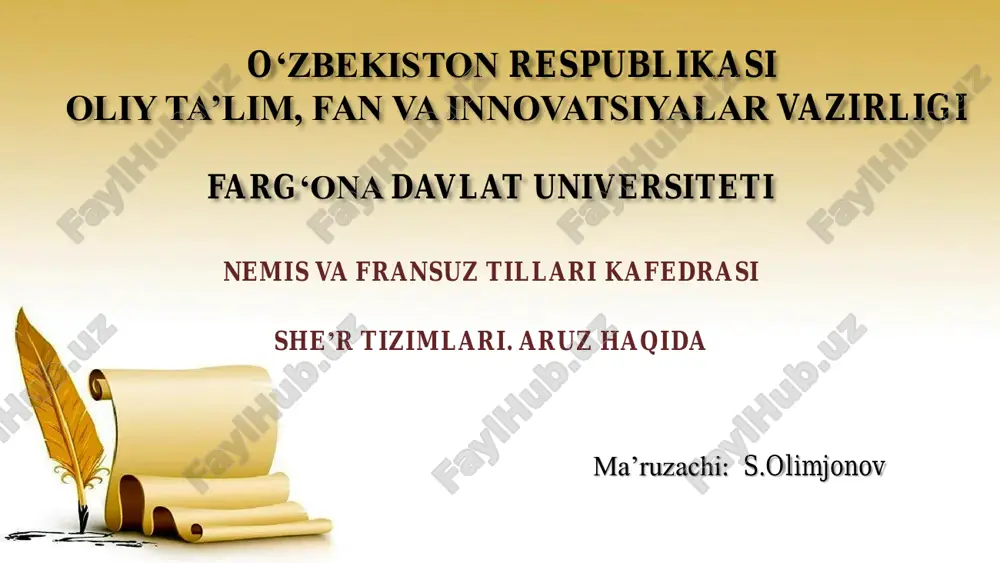 she’r tizimlari. aruz haqida — PDF