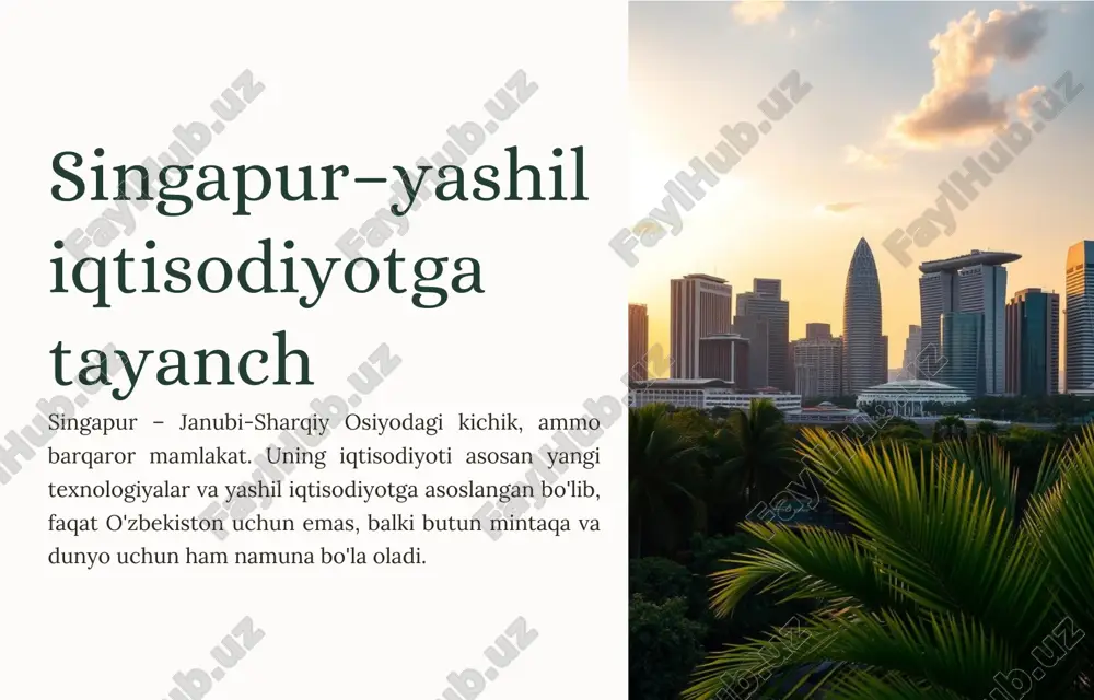 singapur–yashil iqtisodiyotga tayanch — PDF