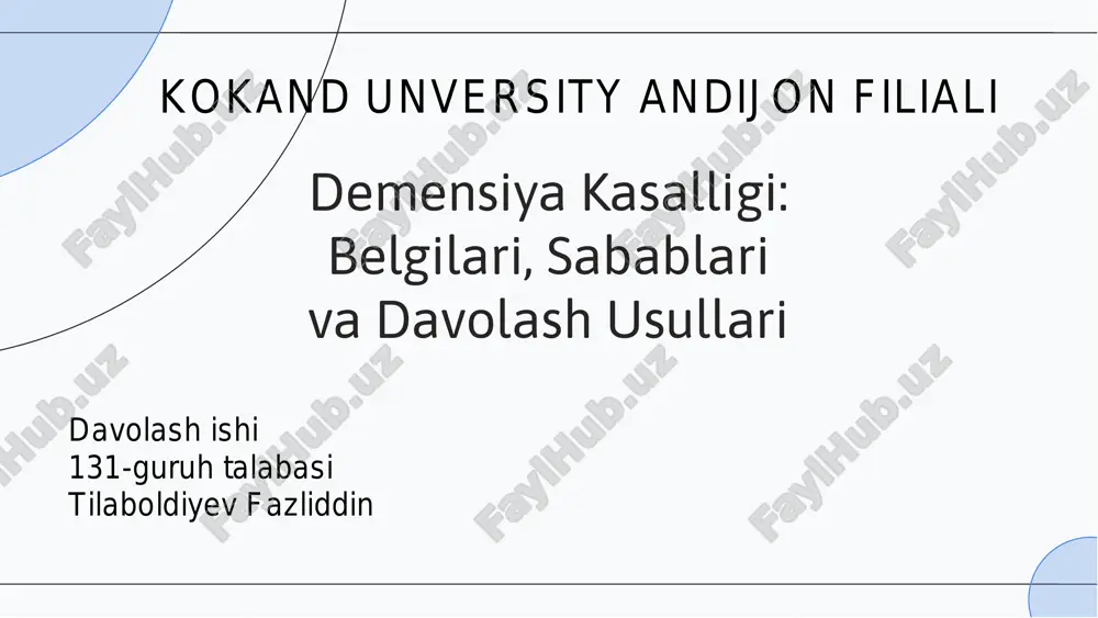 demensiya kasalligi — PDF