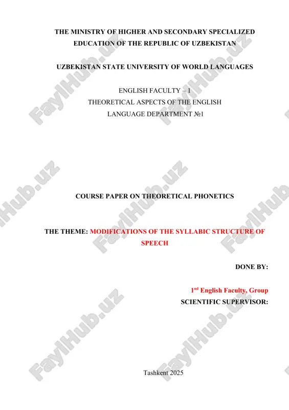modifications of the syllabic structure of speech — DOC