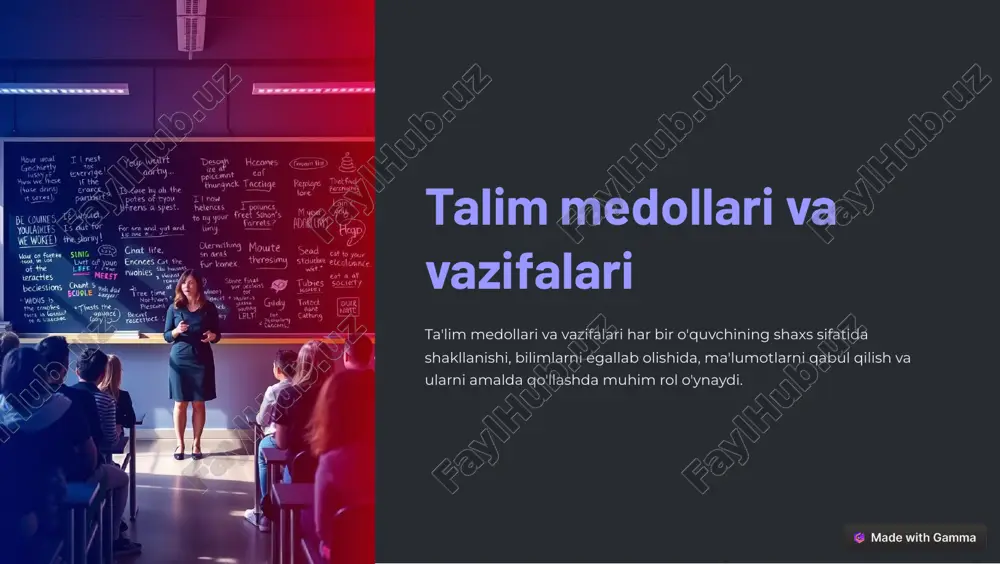 talim medollari va vazifalari — PDF