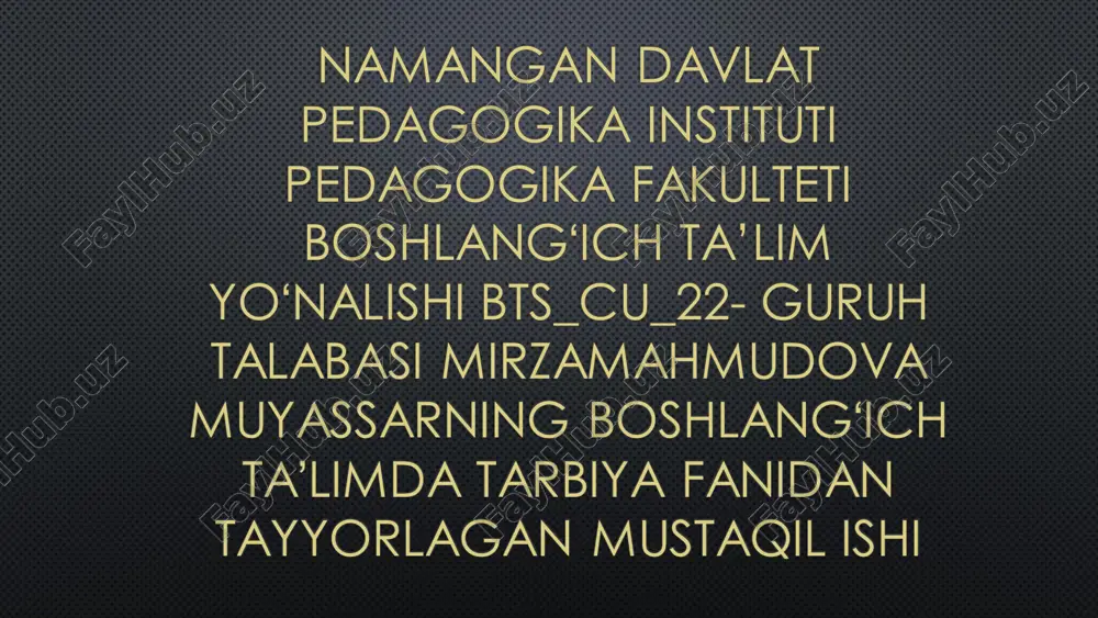 tarbiyachimahoratining mohiyati — PDF