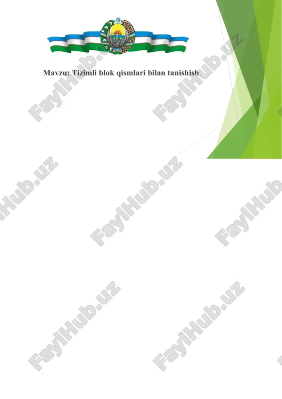 tizimli blok — PDF