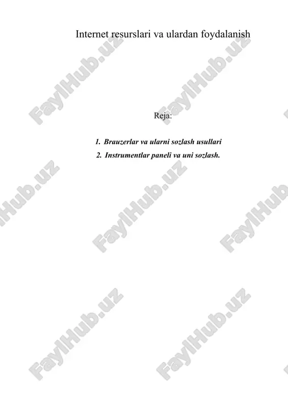 internet resurslari va ulardan foydalanish — DOCX