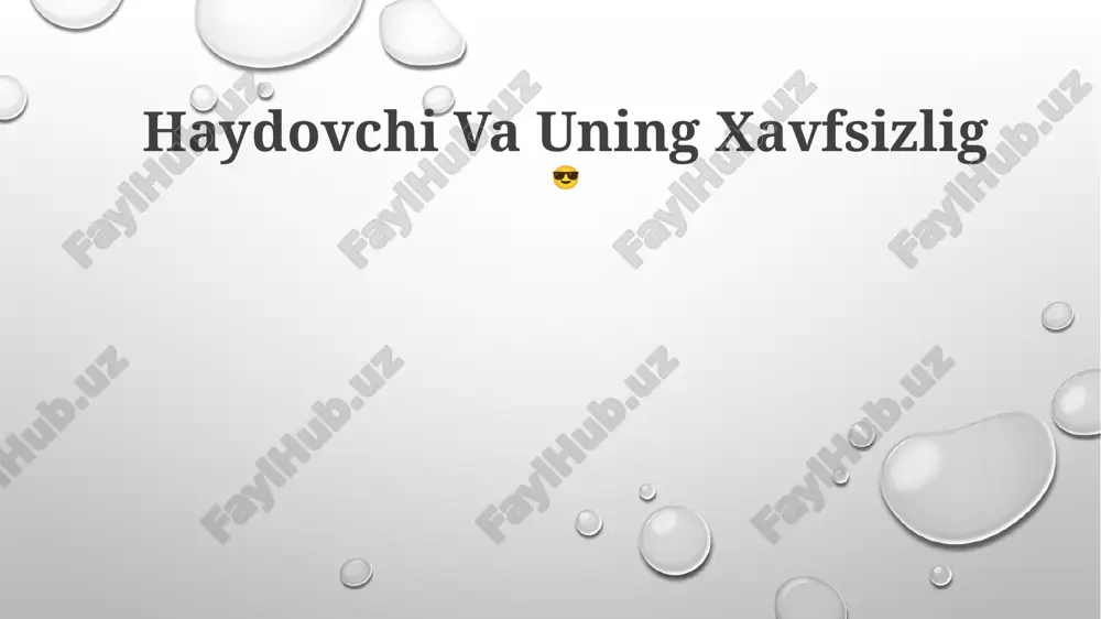 haydovchi va uning xavfsizlig — PPTX