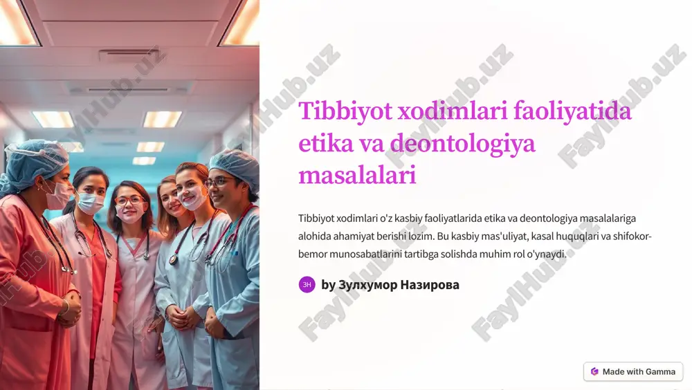 tibbiyot etikasi — PDF