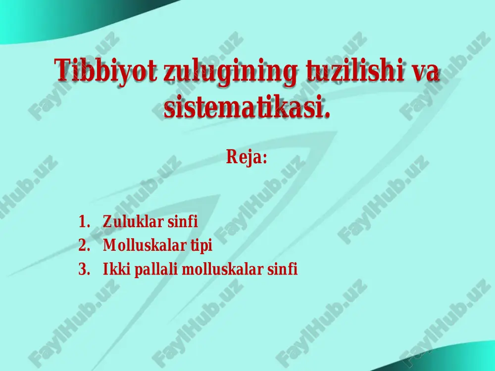 tibbiyot zulugi — PDF