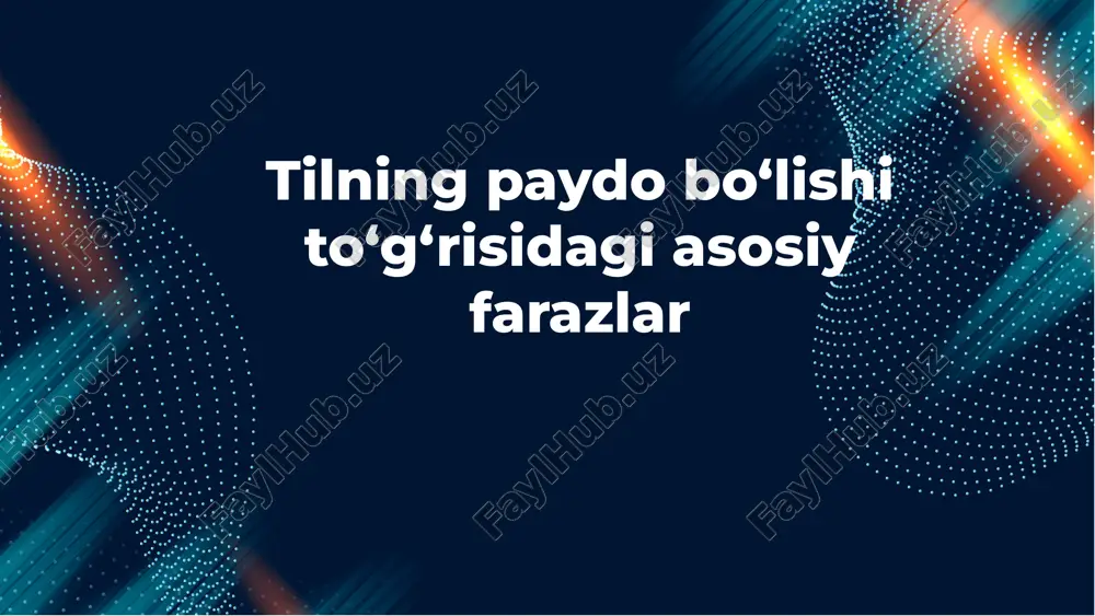 tilning paydo bo‘lishi — PDF