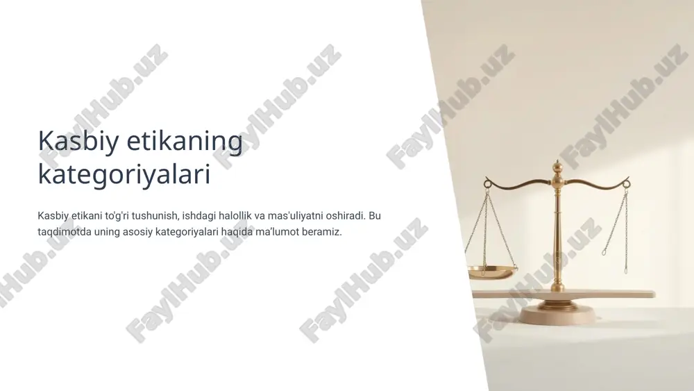 kasbiy etikaning kategoriyalari — PPTX