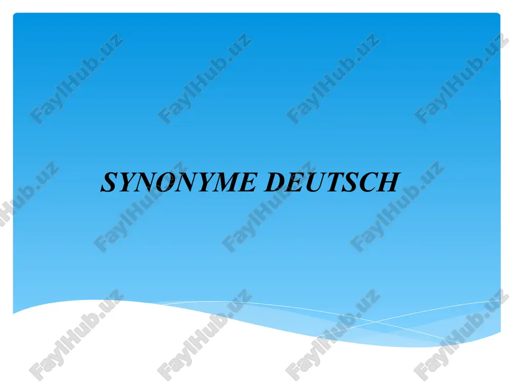 synonyme deutsch — PPTX