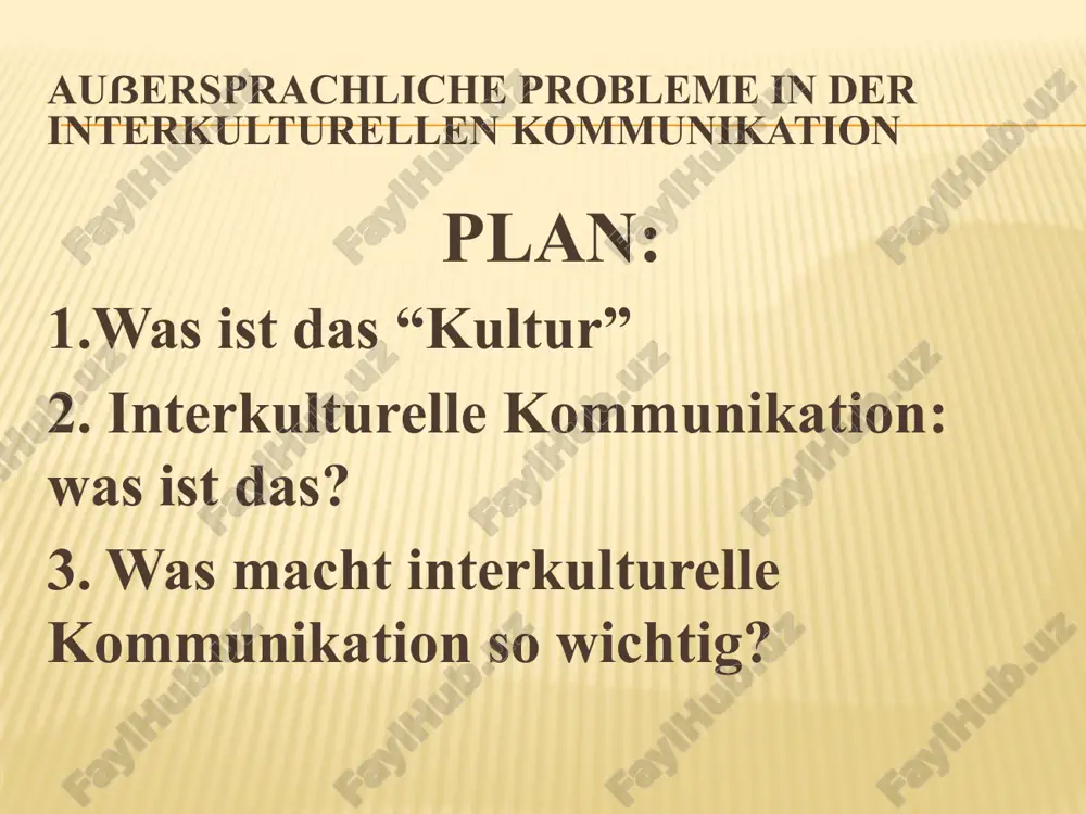 außersprachliche probleme in der interkulturellen kommunikation — PPTX
