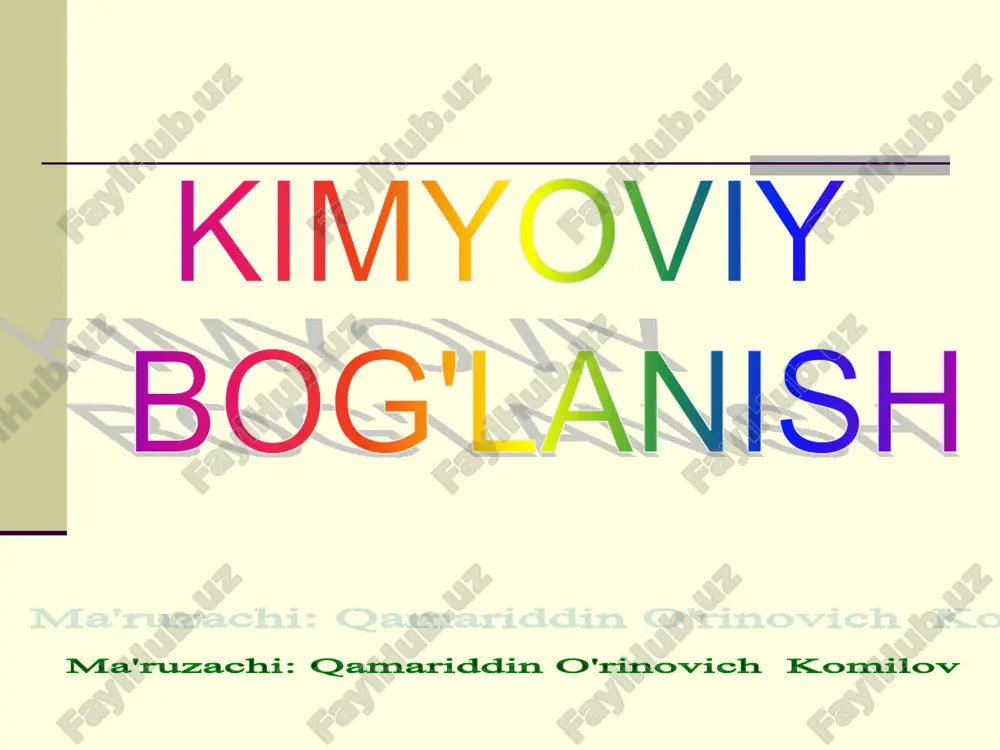 kimyoviy bog'lanish — PDF