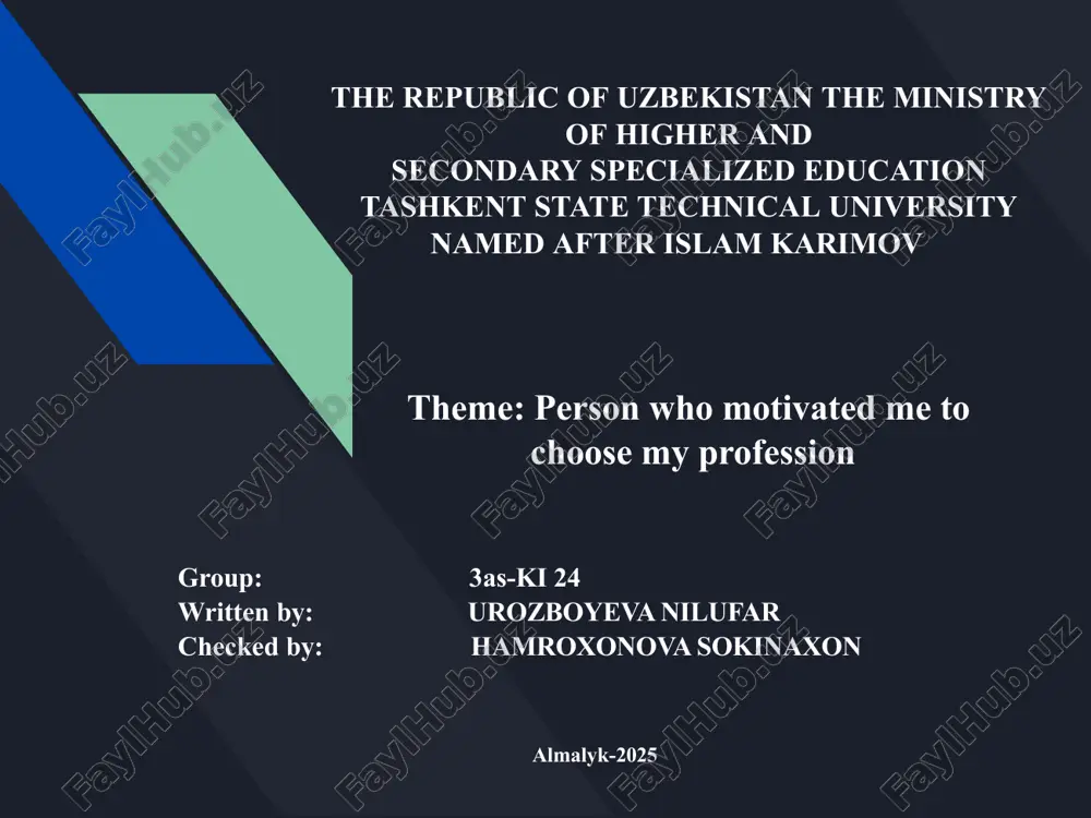 person who motivated me to choose my profession — PPTX