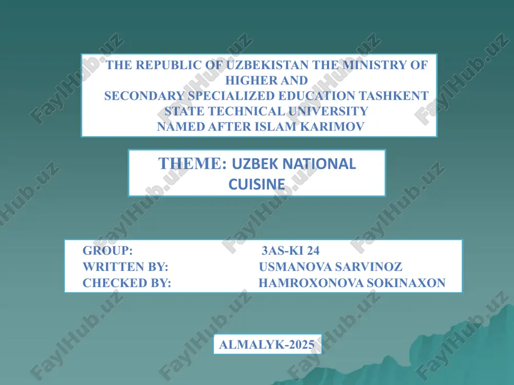 uzbek national meals — PPTX