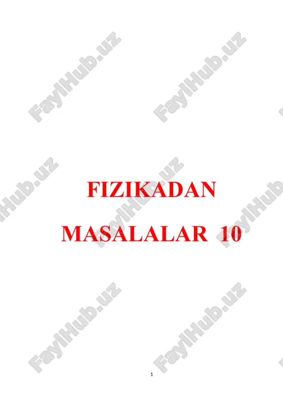 fizikadan masalalar 10 — DOCX