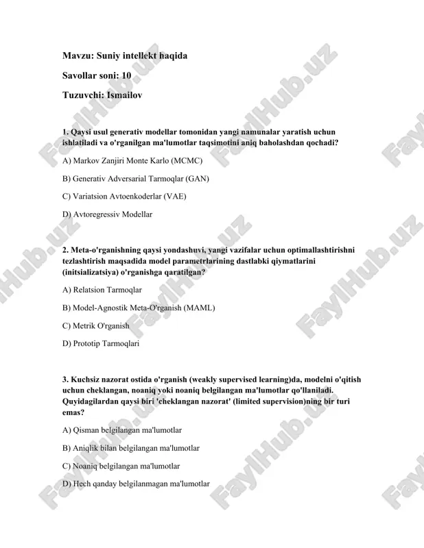 suniy intellekt haqida — DOCX