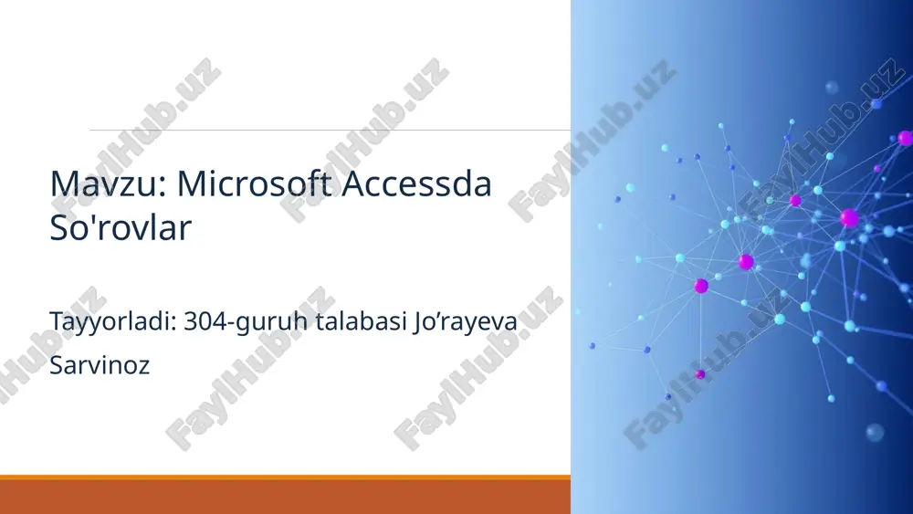 microsoft accessda so'rovlar — PPTX