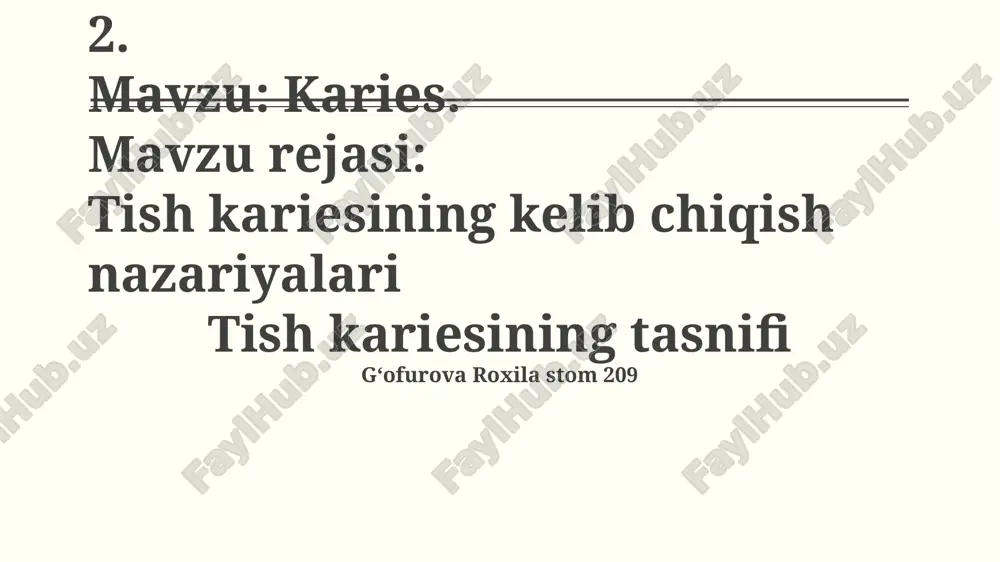 tish kariesi — PPTX