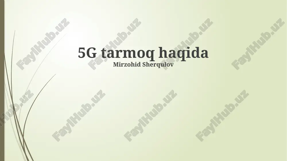 5g tarmog'i — PPTX
