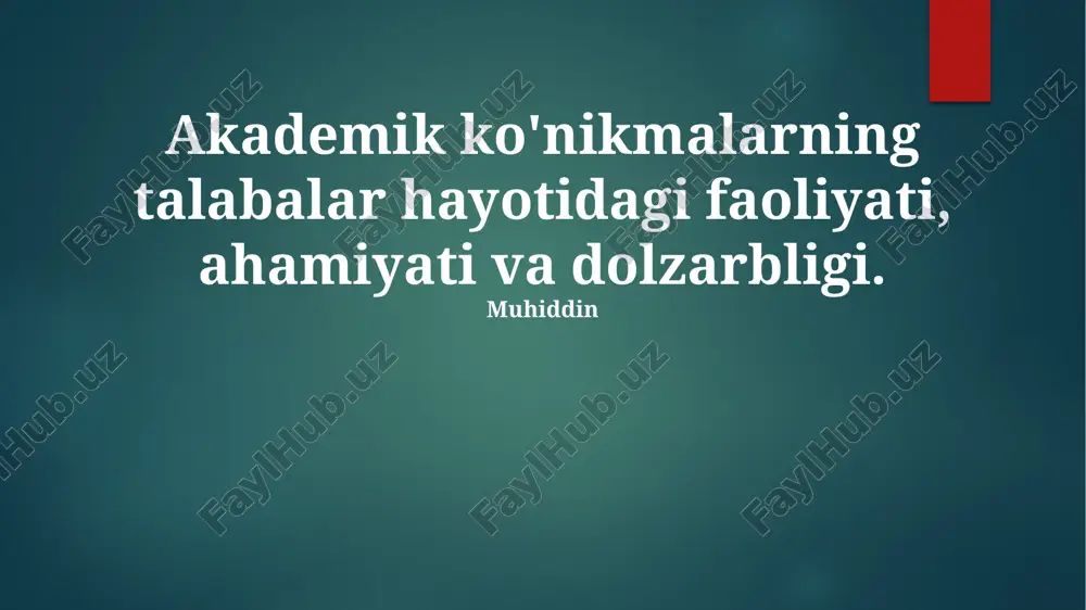 akademik ko'nikmalar — PPTX