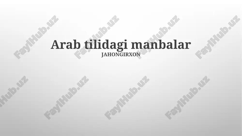 arab tilidagi manbalar — PPTX