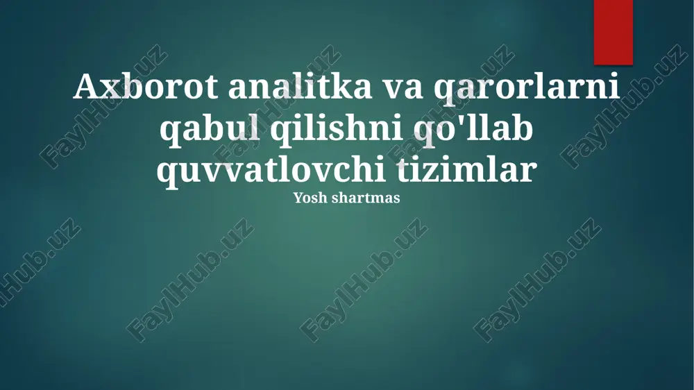 axborot analitikasi — PPTX