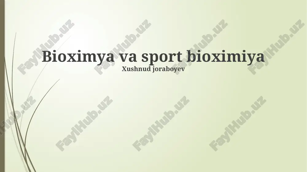 bioximya va sport bioximiya — PPTX