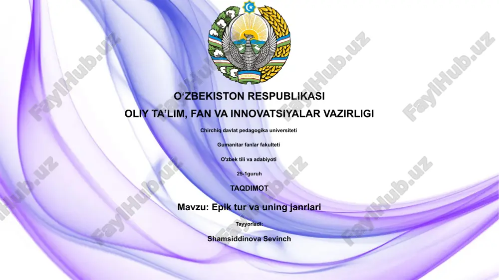 epos: ta'rifi va xususiyatlari — PPTX