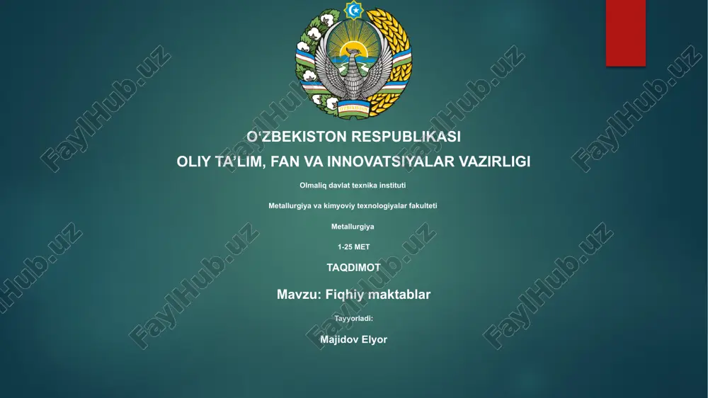 fiqhiy maktablar — PPTX