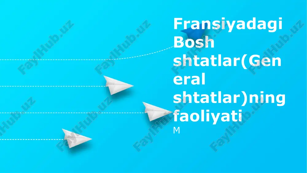 bosh shtatlar(general shtatlar)ning faoliyati — PPTX