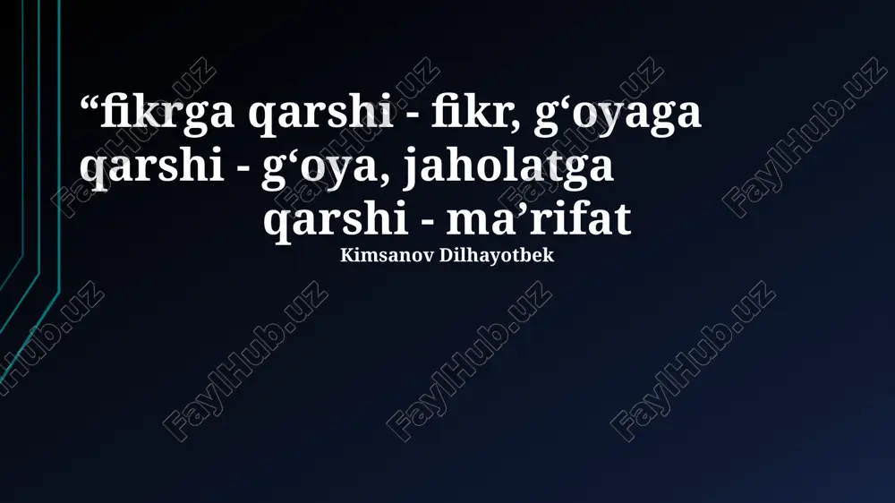 fikrga qarshi fikr — PPTX