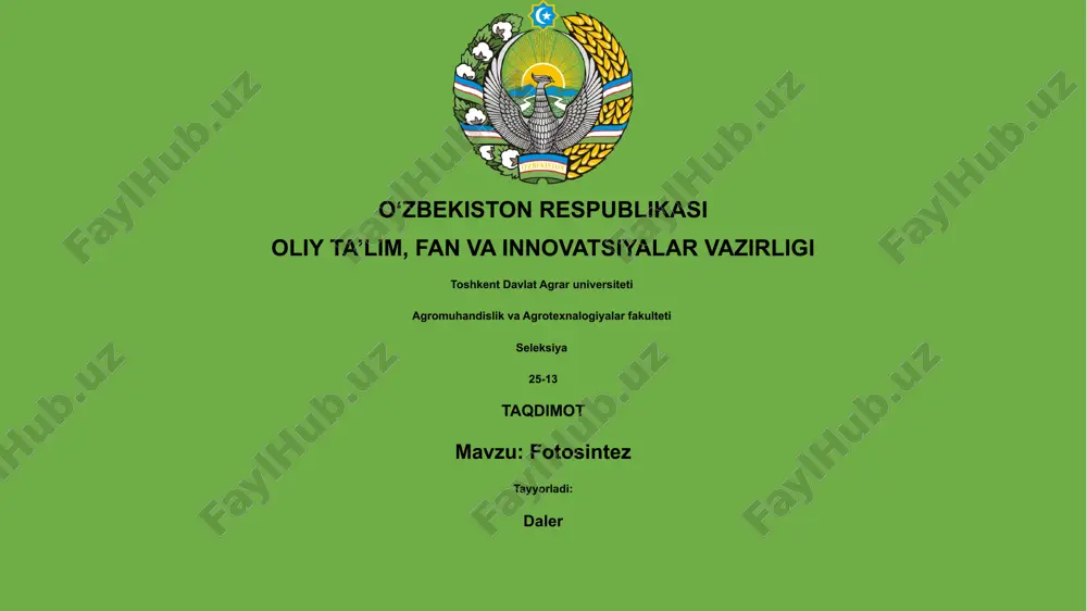 fotosintez — PPTX